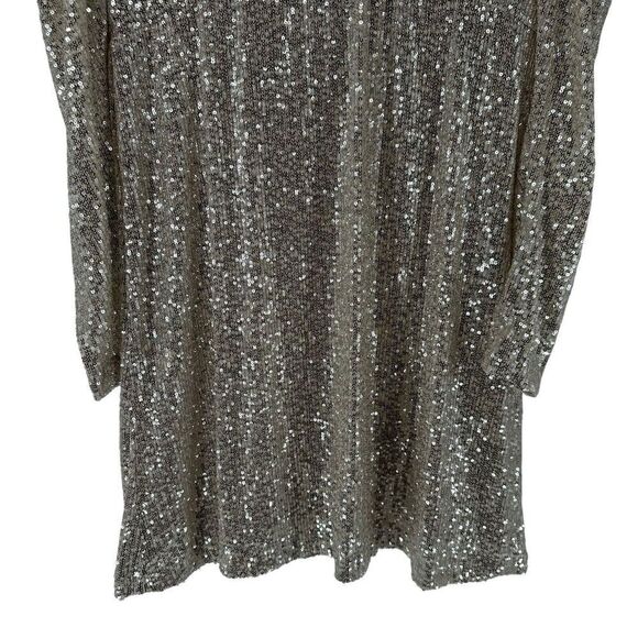 Cato Sequin Dress Size M Long Sleeve V Neck Cocktail Party Bling Concert Date - Picture 3 of 6